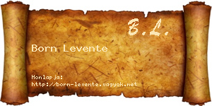 Born Levente névjegykártya